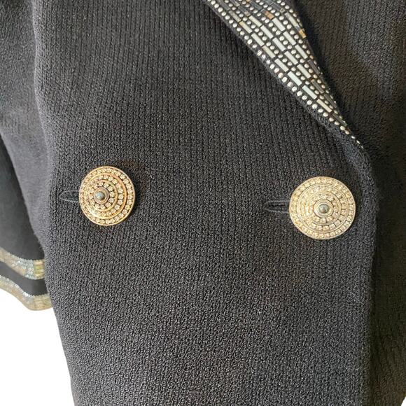 St. John by Marie Gray Santana Knit Embellished Skirt Suit Black Size 8 USA - Picture 4 of 11